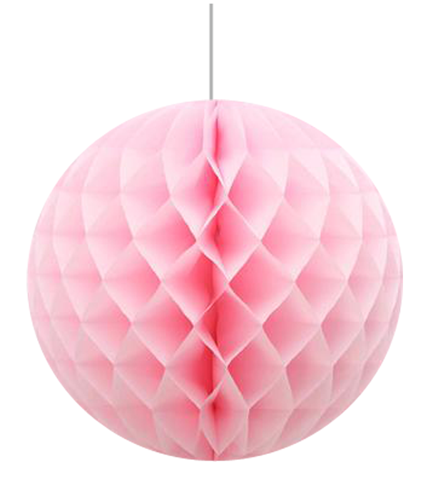 Паперова кулька з сотами для прикраси свята "Light Pink" (30 см.)