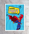 Постер для свята супергероїв "Superhero Party" 2 розміри (без рамки)