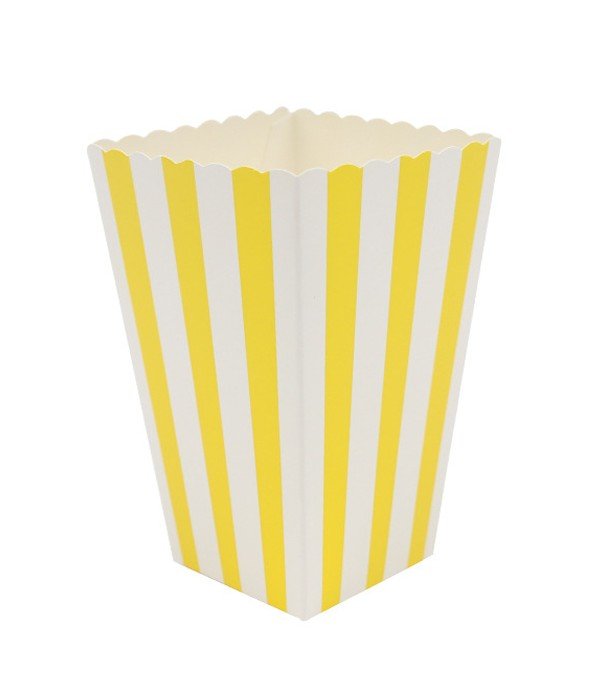 Коробочка для попкорна "Yellow stripes" жовто-біла (50-12), Жовтий