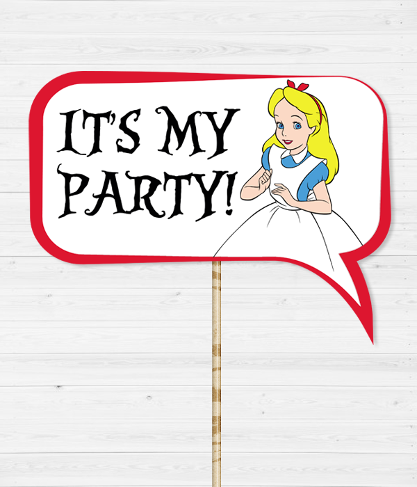 Фотобутафорія-табличка для фотосесії "It's my party!" (01657), Різнокольоровий