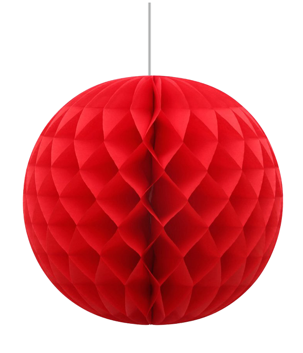 Паперова кулька з сотами для прикраси свята "Red" (30 см.)