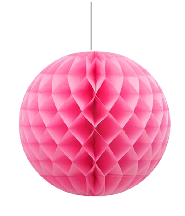 Паперова кулька з сотами для прикраси свята "Pink" (20 см.)
