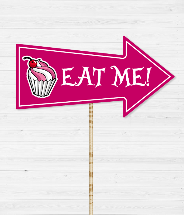 Фотобутафорія-табличка для фотосесії "Eat me!" (01650), Різнокольоровий