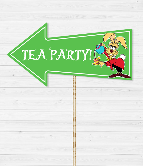 Фотобутафорія-табличка для фотосесії "Tea Party!" (01651), Різнокольоровий