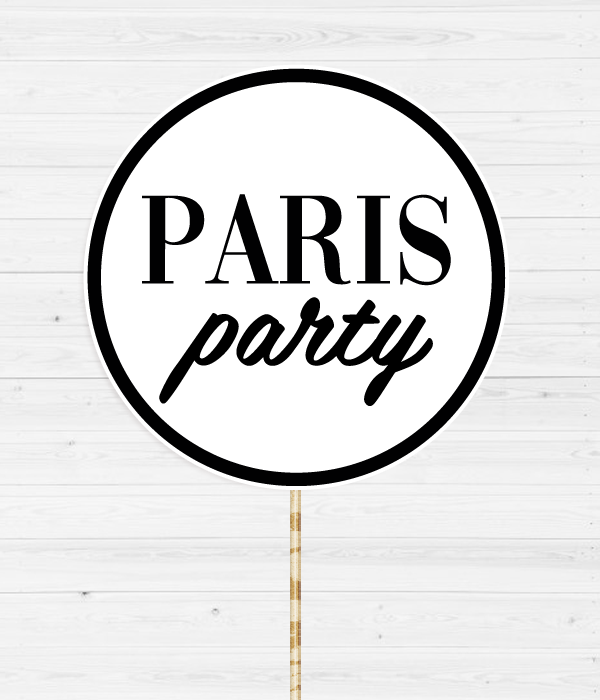 Фотобутафорія-табличка для вечірки "Paris party"