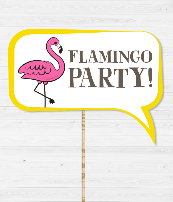 Фотобутафория-табличка для фотосессии "Flamingo Party!" (05068), Разноцветный