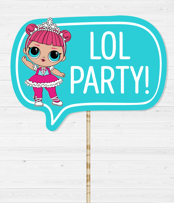 Фотобутафорія-табличка для фотосесії "LOL Party!" (L-7), Різнокольоровий