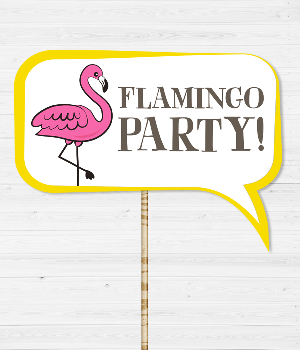 Фотобутафорія-табличка для фотосесії "Flamingo Party!"(05068), Різнокольоровий