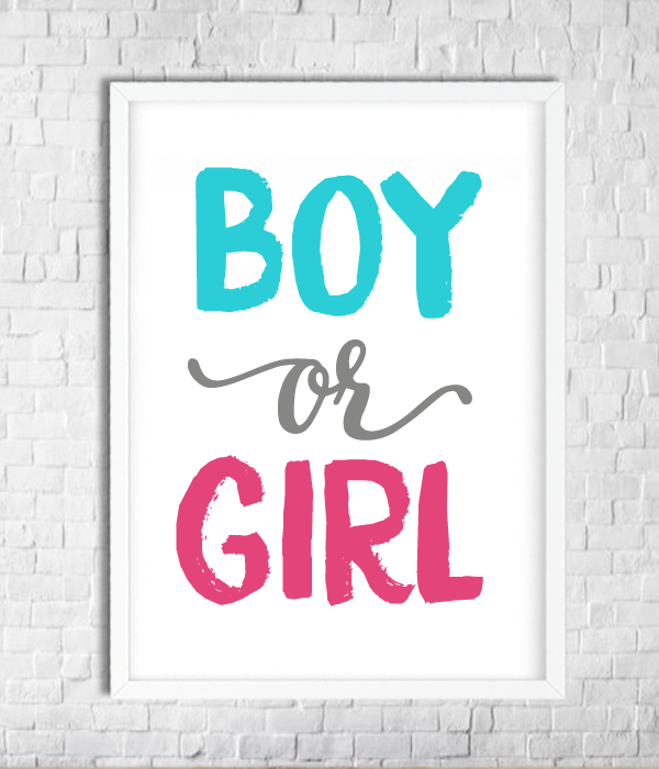 Постер для гендер пати "Boy or girl" 2 размера (90-411), Разноцветный, А4