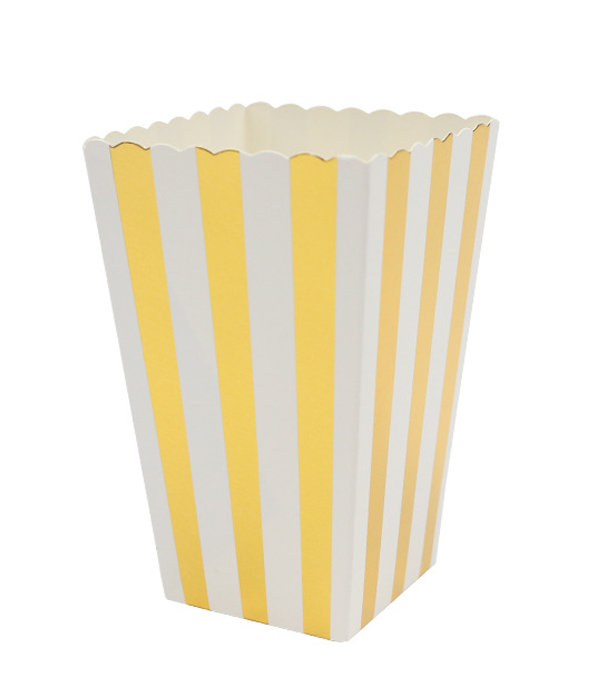 Коробочка для попкорна "Gold stripes" золота-біла (50-04), Золотий