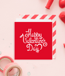 Листівка на день закоханих "Happy Valentines day" 14x14 см