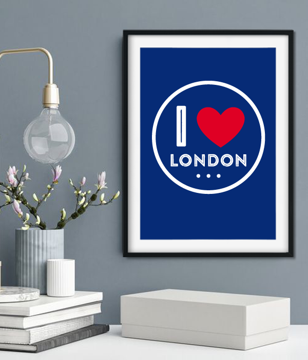Постер для британської вечірки "I LOVE LONDON" 2 розміри без рамки (L-205), А4