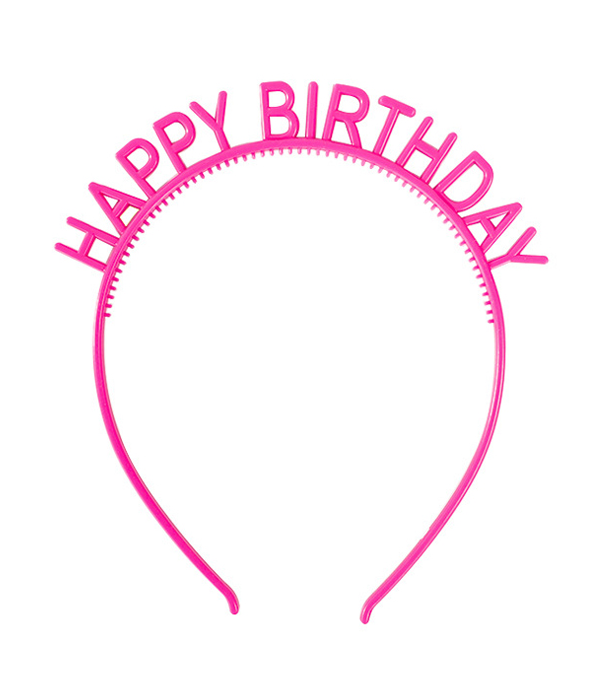 Аксесуар-обруч для волосся "Happy Birthday" малиновий (202026), Малиновый