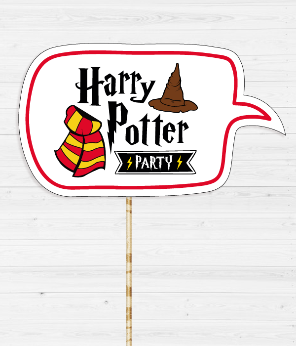 Фотобутафория-табличка "Harry Potter Party", Разноцветный