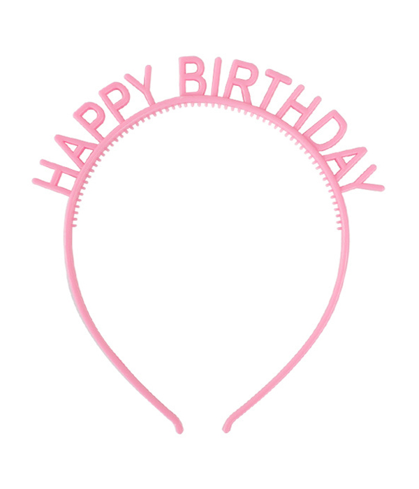 Аксесуар-обруч для волосся "Happy Birthday" рожевий (202028), Рожевий