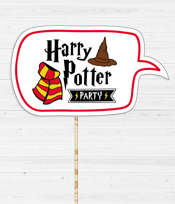 Фотобутафорія-табличка "Harry Potter Party", Різнокольоровий