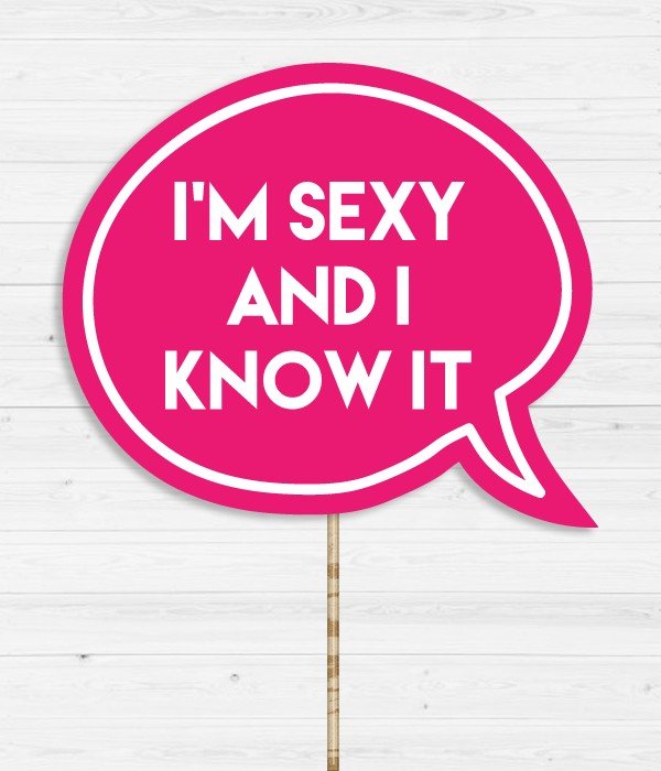Табличка для фотосесії "I'm sexy and i know it" (02986), Рожевий
