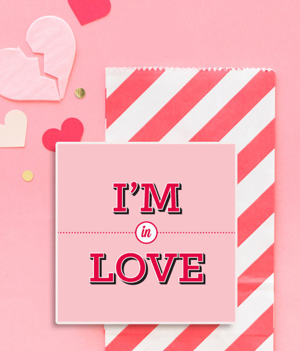 Листівка на день закоханих "I'M IN LOVE" 14x14 см