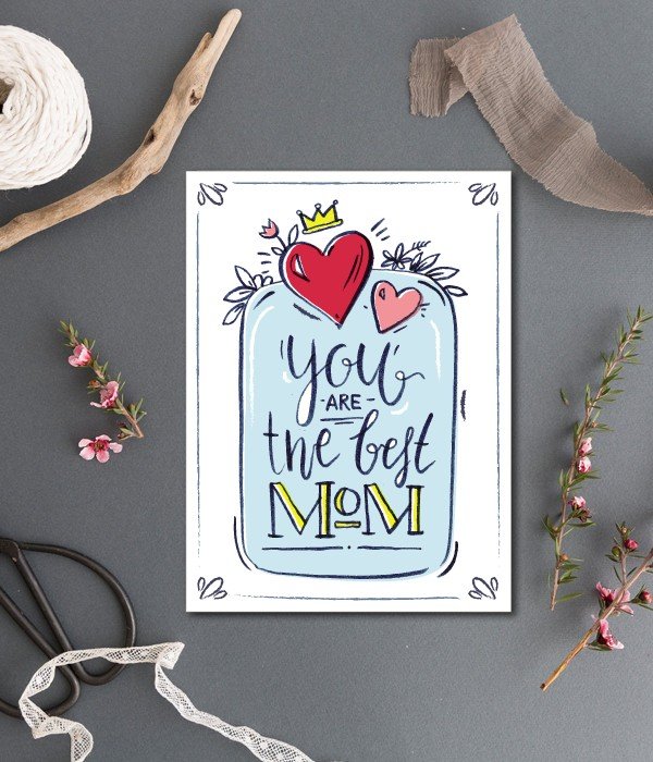 Листівка для мами "Best mom" 11х15 см (0209)