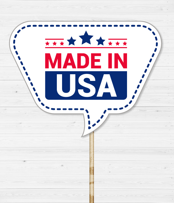 Табличка-фотобутафория "Made in USA", Красный + синий + белый