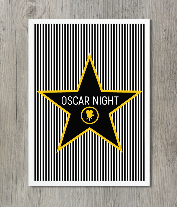 Постер для вечеринки "Oscar Night" 2 размера, А4