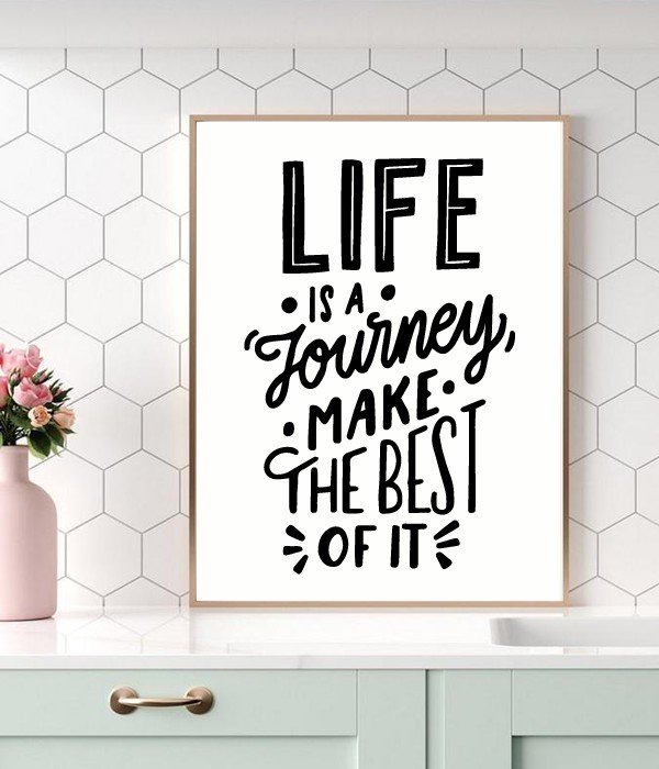 Постер для прикраси будинку або офісу "Life is a journey..." А4 без рамки (50-28), Білий