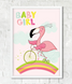 Постер для baby shower "Baby girl" 2 размера, Разноцветный, А4