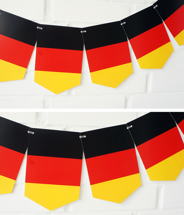 Паперова гірлянда "Прапор Німеччини" 12 прапорців (09031), Різнокольоровий