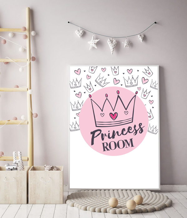 Постер для дитячої кімнати "Princess room" без рамки (A3), А3