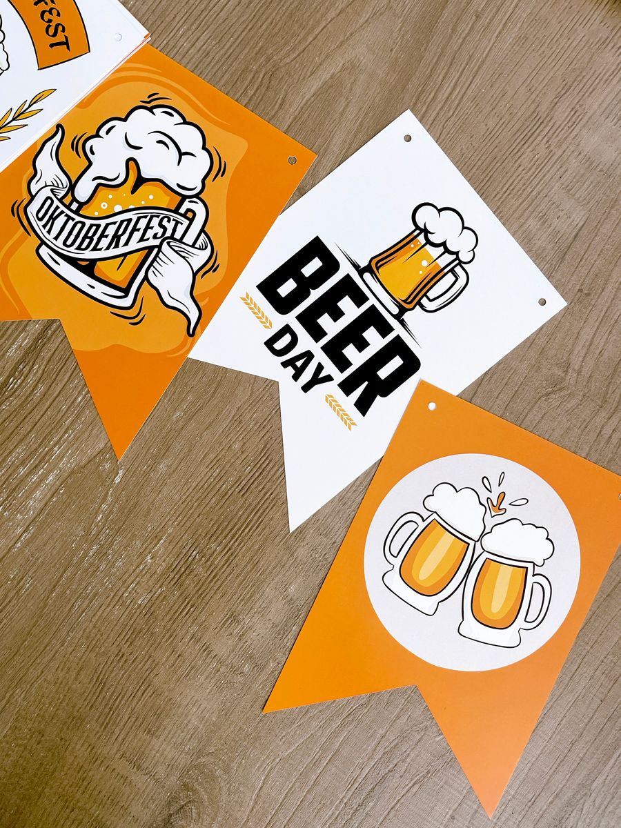 Паперова гірлянда "Beer Day" 12 прапорців (OK202321), Різнокольоровий