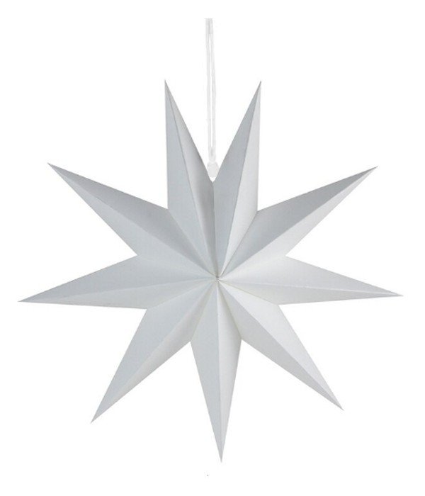 Декорація 3D зірка біла 1 шт 30 см (H076), Білий