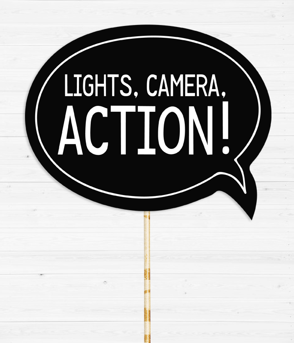 Табличка-фотобутафорія "Lights, Camera, ACTION!"
