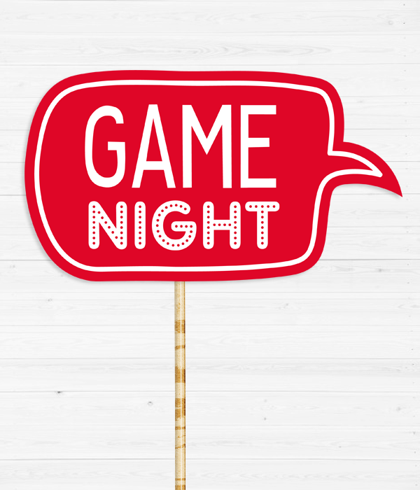 Табличка-фотобутафорія "GAME NIGHT", Красный + белый