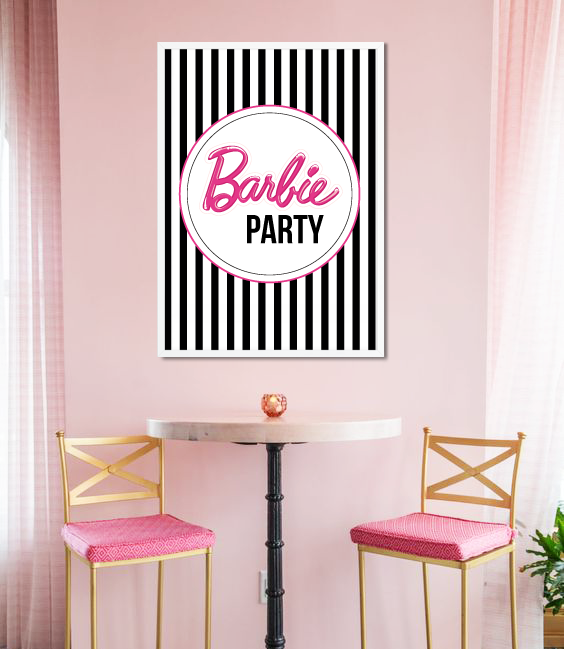 Постер "Barbie Party" 2 размера без рамки (02889), Разноцветный, А4