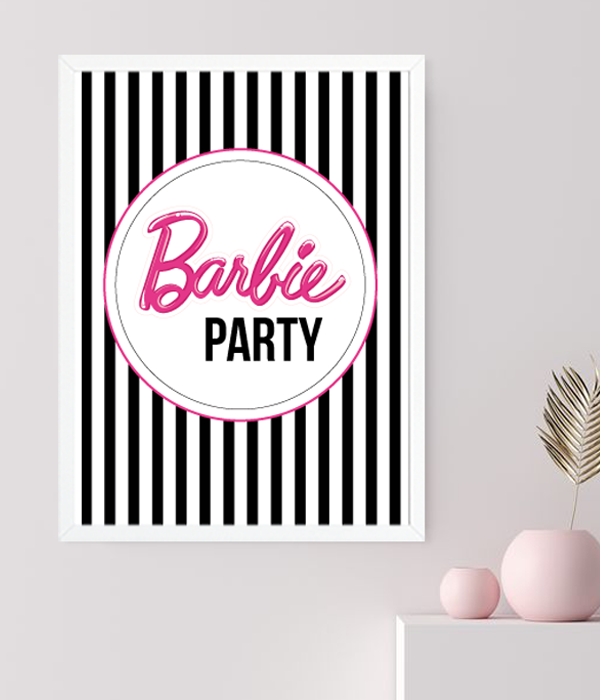 Постер "Barbie Party" 2 размера без рамки (02889), Разноцветный, А4