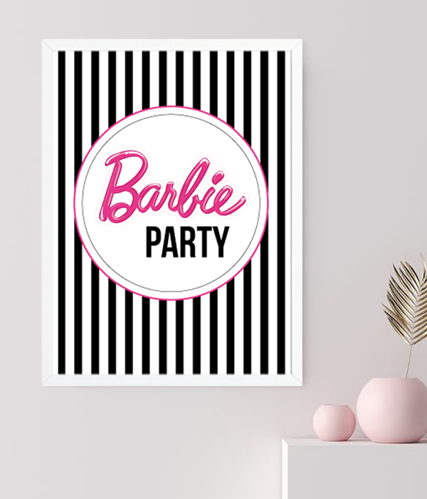 Постер "Barbie Party" 2 розміри без рамки (02889), Різнокольоровий, А4