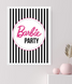 Постер "Barbie Party" 2 размера без рамки (02889), Разноцветный, А4