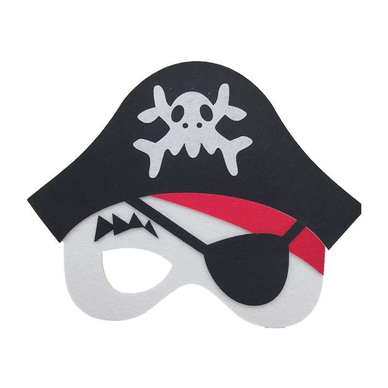 Дитяча маска з фетру "Пірат" (02412), Красный + белый + черный
