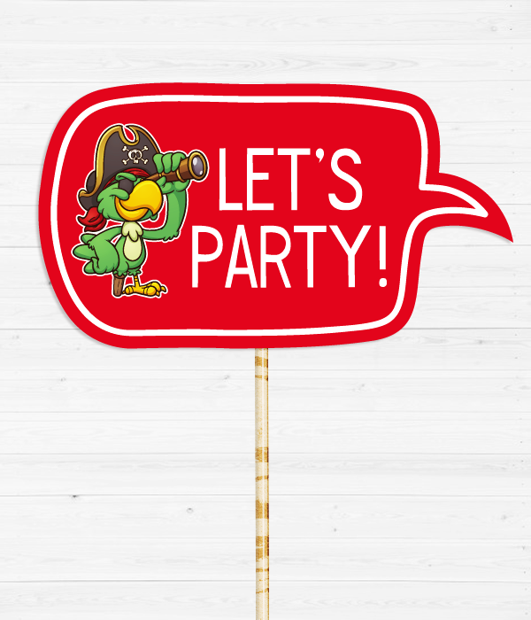 Фотобутафорія-табличка "Let's Party" (02848), Різнокольоровий