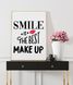 Постер для украшения дома или офиса "Smile is the best Make up" А4 без рамки (50-31), Белый